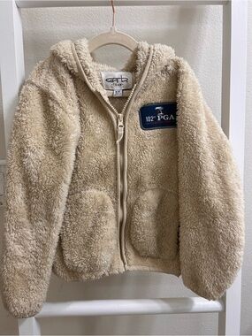 Golf PGA Tour Garb Kids' Cream Sherpa Zip Hoodie - 102nd PGA Patch 5T